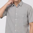 Men's Light Blue Half Sleeves Spread Collar Regular Fit Shirt, हल्का नीला, small
