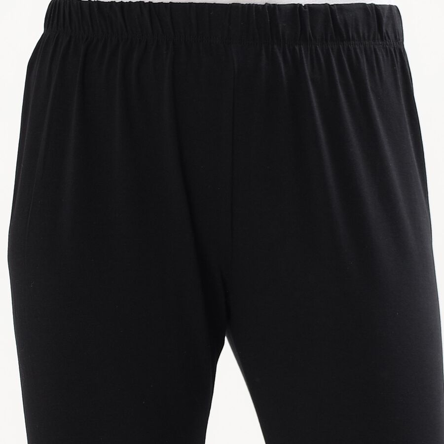 Ladies' Jet Black Skinny Fit Full-Length Churidar, Black, large image number null