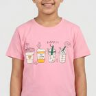 Girls Pink Round Neck Regular T-Shirt, गुलाबी, small