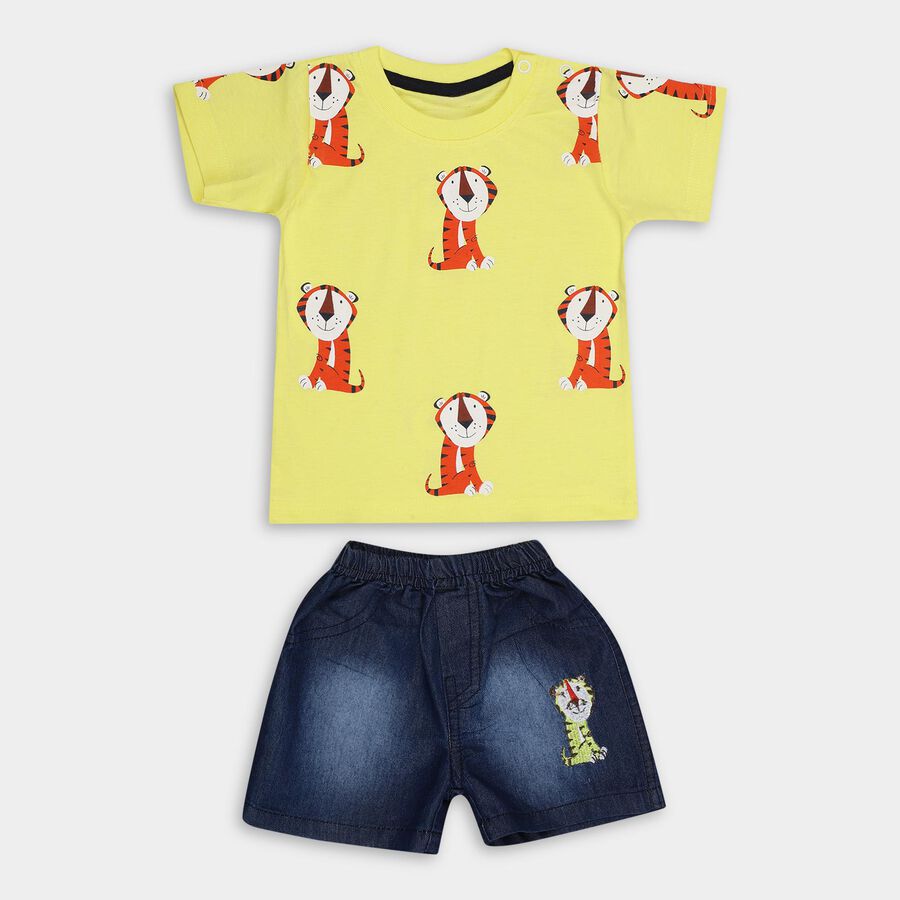 Infants' 100% Cotton Baba Suit, पीला, large