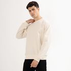 Men's Rich Eggshell White Crew Neck Casual Sweatshirt, Off White, small image number null