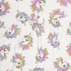Girls' Bright White Unicorn Printed A-Line Frock, Off White, small image number null
