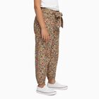 Girls' Multicolor Floral Loose Fit Tie-Waist Trousers, गहरा पीला, small image number null