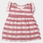 Infants' Pink Cotton Casual Frock, Light Pink, small