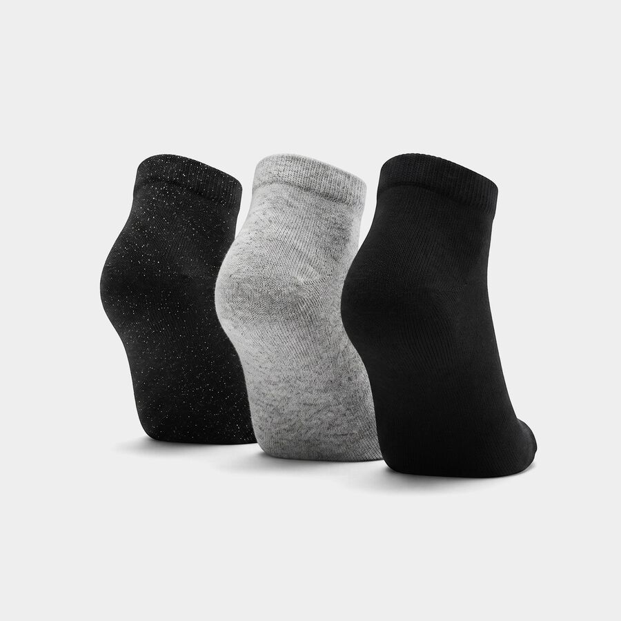 Men's Ankle Length Pack of 3 Socks ( Grey, Charcoal, Black ), चारकोल, large