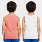 Boys Coral Cotton Round Neck Waistcoat Vest, मूँगा (कोरल), small
