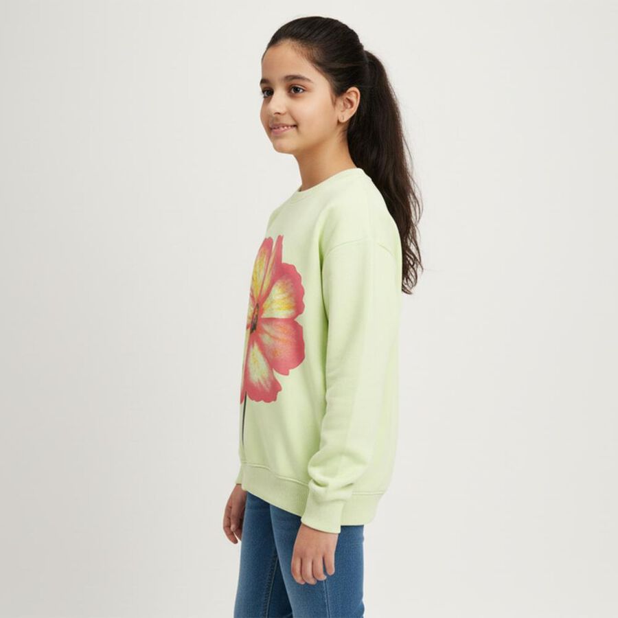 Girls' Sweatshirt, Light Green, large image number null