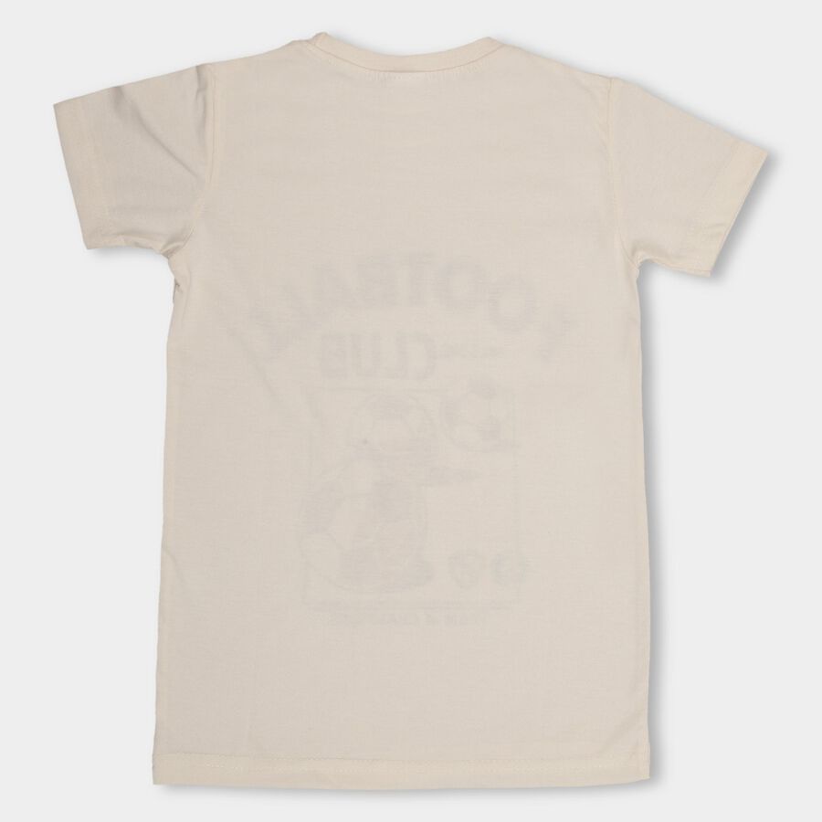 Boys' Half Sleeves T-Shirt, ऑफ व्हाइट, large image number null