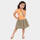 Girls Peach Top and Skirt Set, Peach, small
