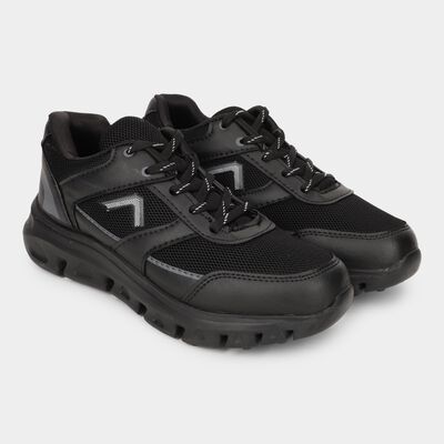 Men's Jet Black Lace-Up Sports Shoes