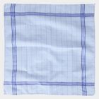 Men's Light Blue Checked Pack of 3 Handkerchief, Mid Blue, small