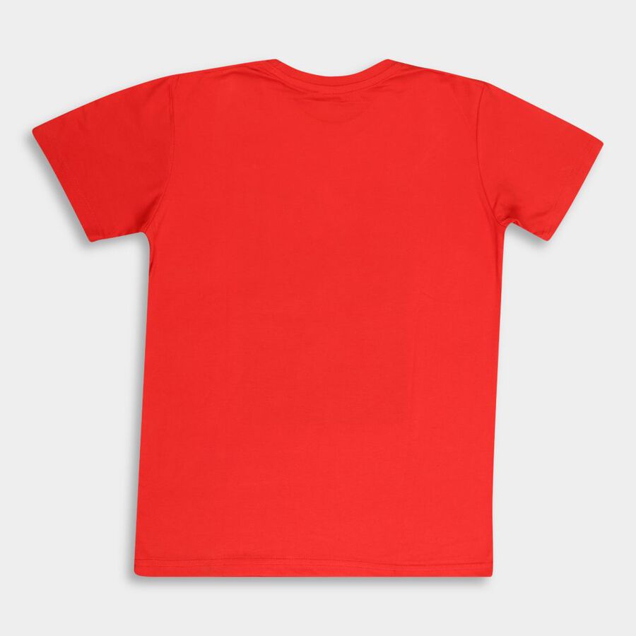 Boys Cotton T-Shirt, लाल, large image number null