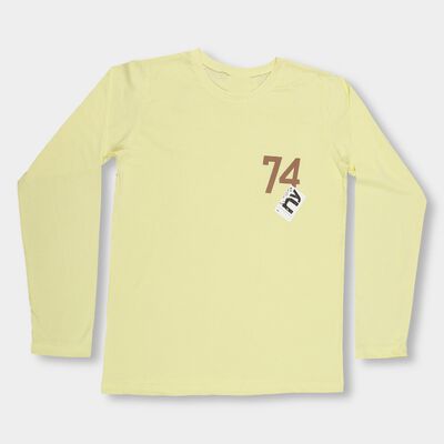 Boys' Bright Yellow Round Neck Casual T-Shirt