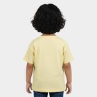 Girls Yellow Cotton Round Neck Casual T-Shirt, Yellow, small