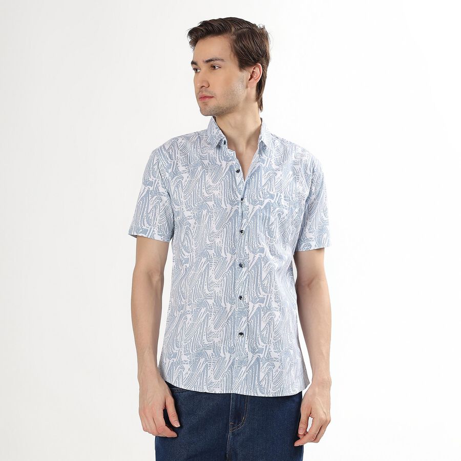 Men's Light Powder Blue Cotton Classic Casual Shirt, Light Blue, large image number null