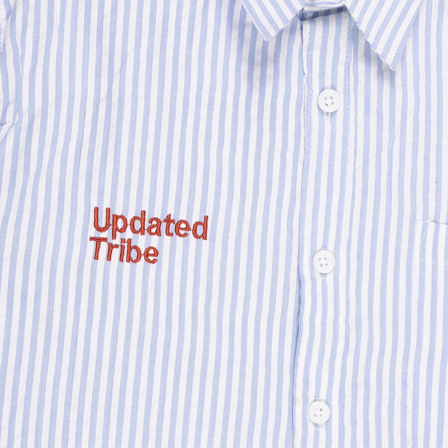 Boys Light Powder Blue Half Sleeve Classic Casual Shirt, हल्का नीला, large image number null