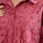 Ladies' Deep Rose Pink Classic Collar Romantic Shirt, Purple, small image number null