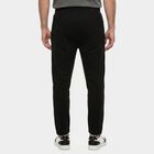 Men's Black Straight Fit Track Pants, काला, small