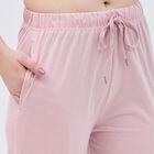 Women's Soft Pink Relaxed Fit Elastic Waist Track Pants, Light Pink, small image number null