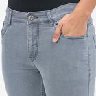 Men's Light Grey Slim Fit Five-Pocket Jeans, Light Grey, small