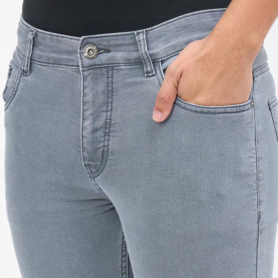 Men's Light Grey Slim Fit Five-Pocket Jeans, Light Grey, large
