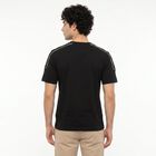Men's Black Cotton Round Neck Regular T-Shirt, Black, small