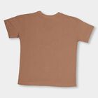 Girls' Muted Brown Cotton Round Neck Casual T-Shirt, Brown, small image number null