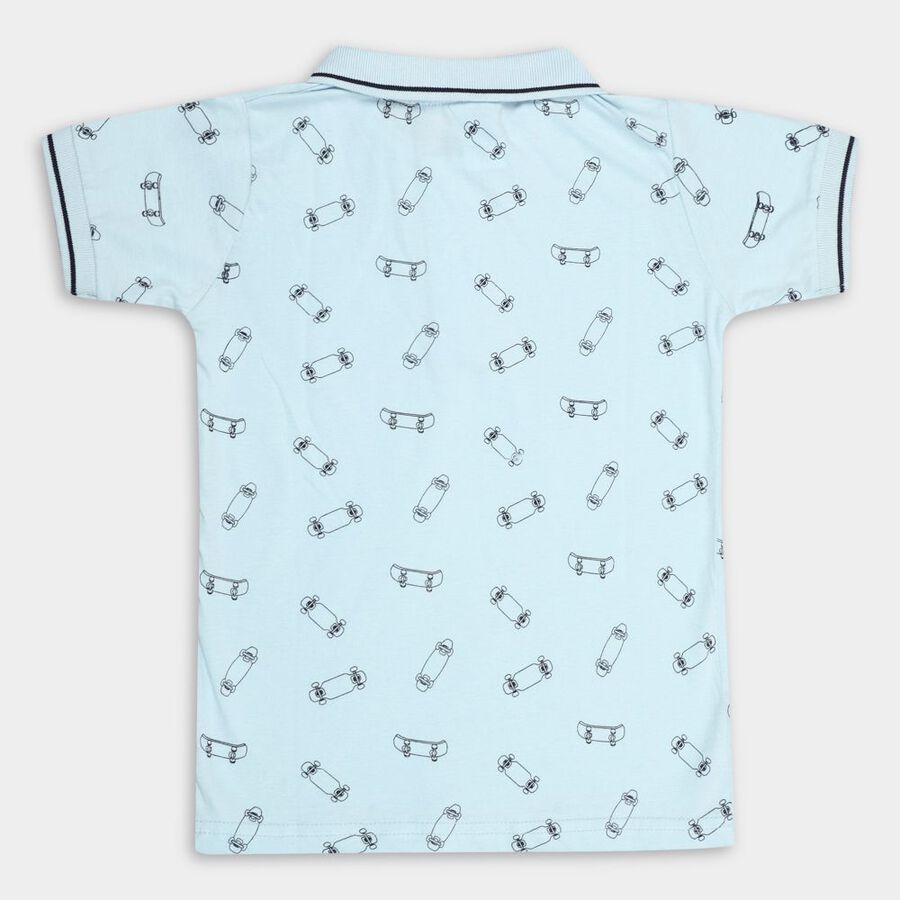 Boys' Cotton Half Sleeves T-Shirt, हल्का नीला, large image number null