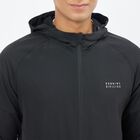 Men's Jet Black Hooded Athleisure Jacket, Black, small