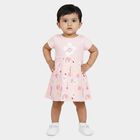 Infants' Pink Floral Printed Fit and Flare Frock, हल्का गुलाबी, small