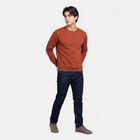 Men's Rust Crew Neck Pullover Sweatshirt, रस्ट, small