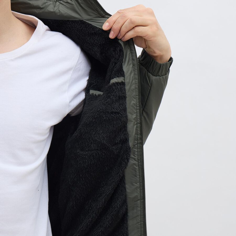 Men's Muted Olive High Neck Casual Jacket, ओलिव, large image number null