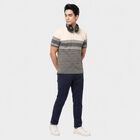 Men's Grey Collared Polo Half Sleeve T-Shirt, गहरा ग्रे, small