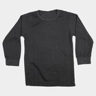 Girls Grey Long Sleeve Thermal, चारकोल, small