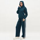 Women's Teal Blue Hooded Track Suit, टील ब्लू, small image number null