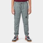 Boys Mid Blue Regular Fit Cargo Trousers, मध्यम नीला, small