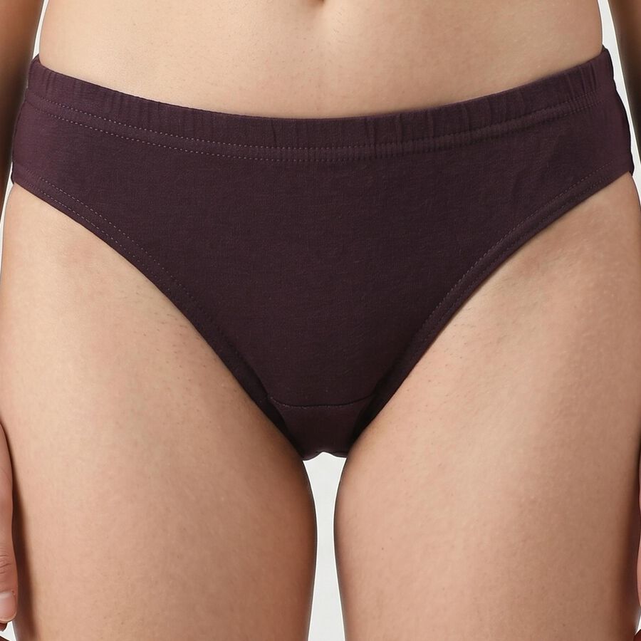 Women's Purple Regular Fit Solid Panty, बैंगनी, large