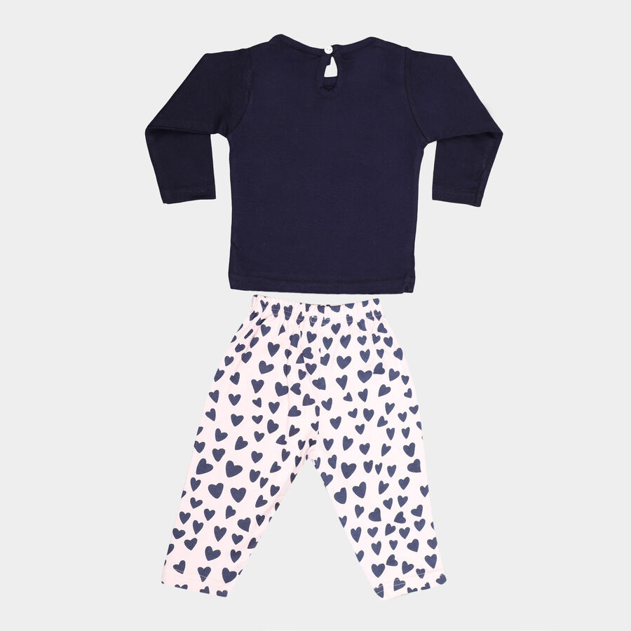 Infants Cotton Round Neck Hipster Set, Navy Blue, large image number null