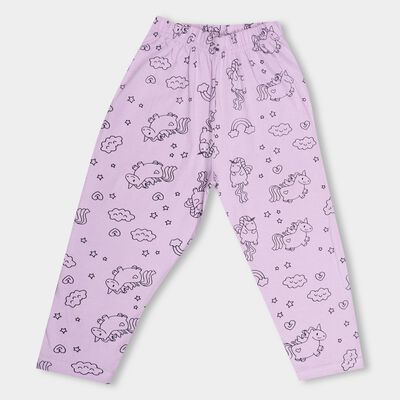 Kids' Light Lavender Purple Regular Fit All Over Printed Pyjama