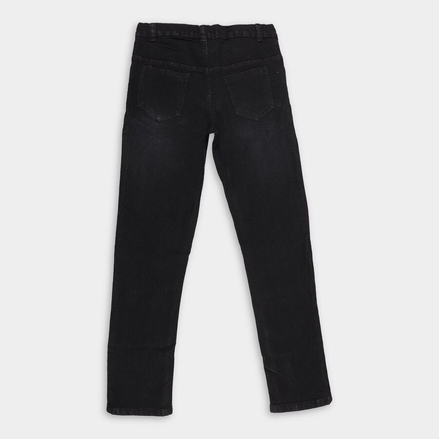 Boys' Jet Black Slim Fit Classic Jeans, Black, large image number null