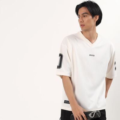 Men's Off White V-Neck Athleisure Drifit T-Shirt