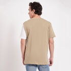 Cotton Round Neck T-Shirt, Beige, small image number null