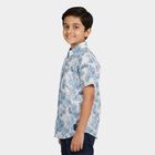 Boys' Casual Shirt, Mid Blue, small
