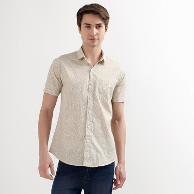 Men's 100% Cotton Regular Collar Casual Shirt
