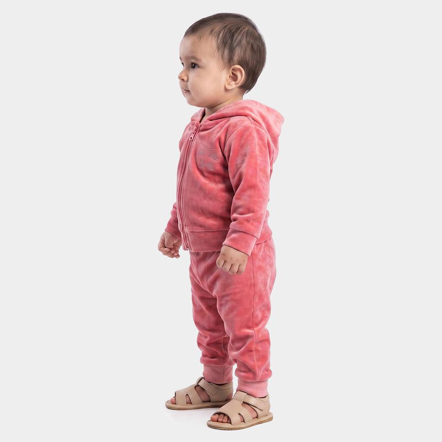 Infants Purple Hooded Neck Lounge Set Hipster Set, Purple, large
