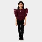 Girls' T-Shirt, Wine, small