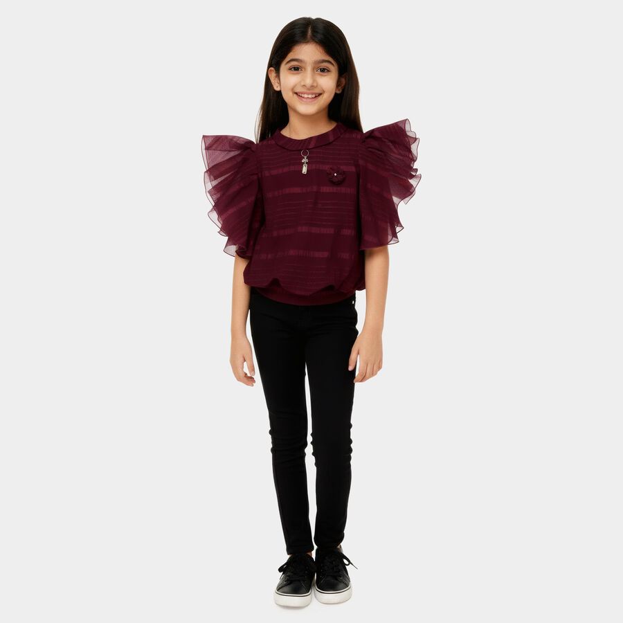 Girls' T-Shirt, Wine, large