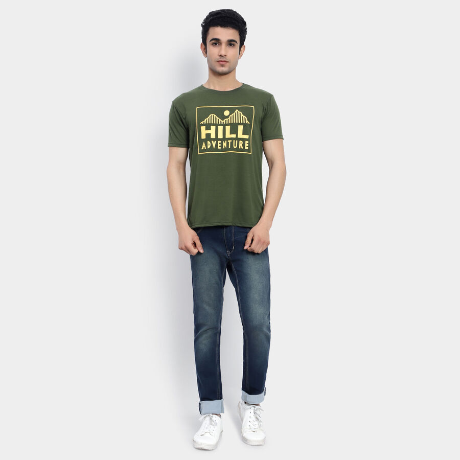 Round Neck T-Shirt, Olive, large image number null