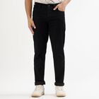 Men's Jet Black Slim Fit Jeans, काला, small image number null
