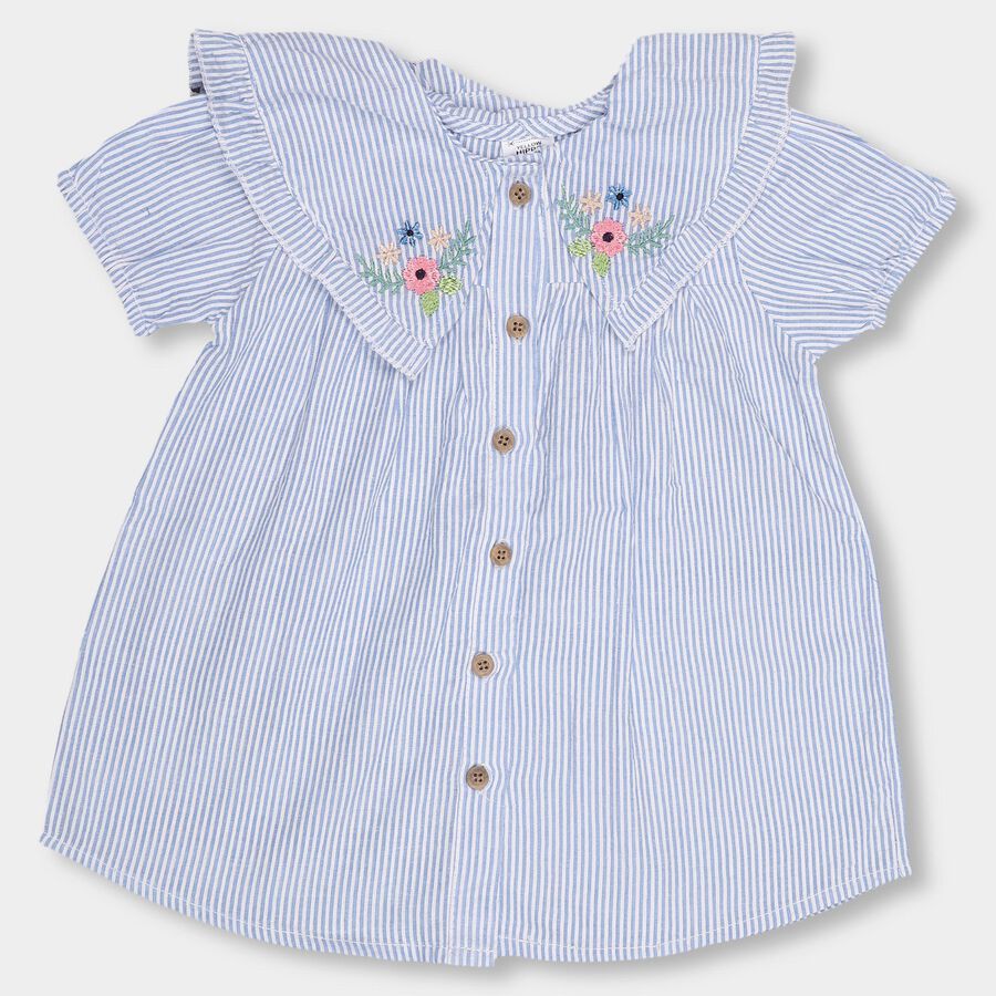Infants' 100% Cotton Regular Collar Shirt, हल्का नीला, large image number null